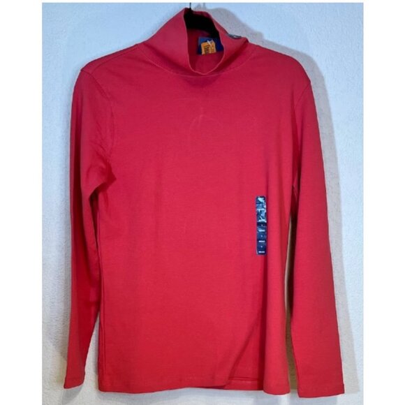 NWT Lands' End Red Claret Misses Size S 6-8 100% Cotton Turtleneck - Picture 2 of 6